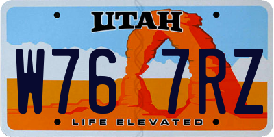 UT license plate W767RZ