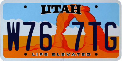 UT license plate W767TG