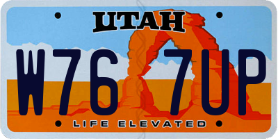 UT license plate W767UP