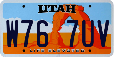 UT license plate W767UV
