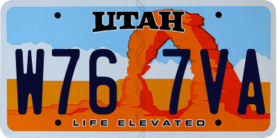 UT license plate W767VA