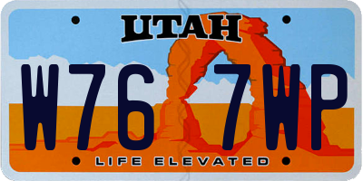 UT license plate W767WP