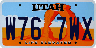 UT license plate W767WX