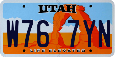 UT license plate W767YN