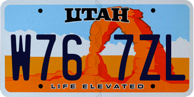 UT license plate W767ZL