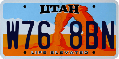 UT license plate W768BN