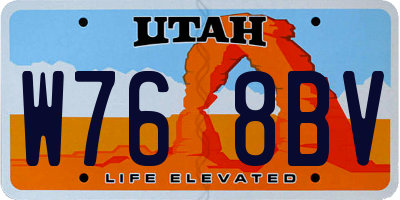 UT license plate W768BV