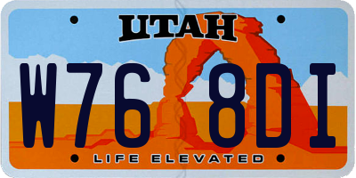 UT license plate W768DI