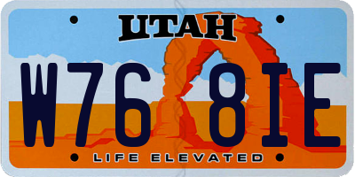 UT license plate W768IE