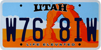 UT license plate W768IW