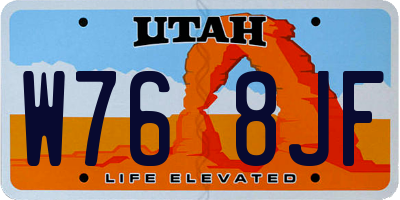 UT license plate W768JF
