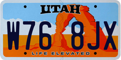 UT license plate W768JX