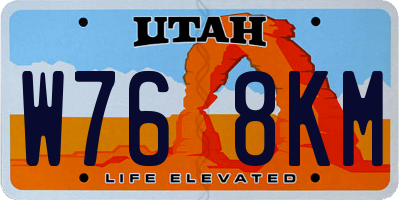 UT license plate W768KM