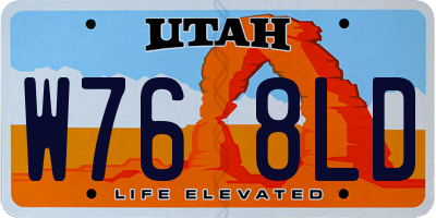 UT license plate W768LD