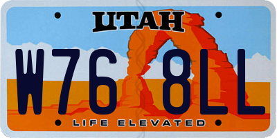 UT license plate W768LL