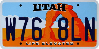 UT license plate W768LN