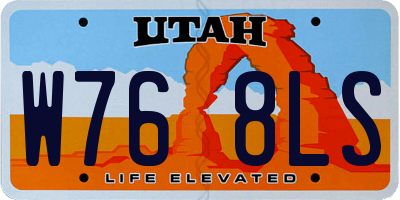 UT license plate W768LS