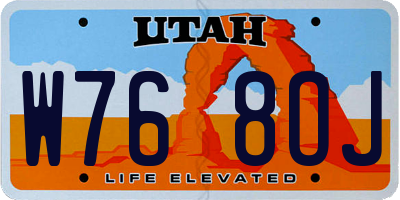 UT license plate W768OJ