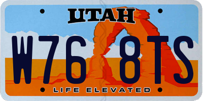 UT license plate W768TS