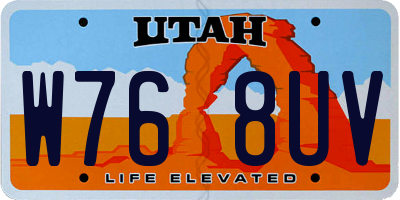 UT license plate W768UV