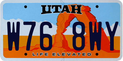 UT license plate W768WY