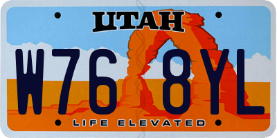 UT license plate W768YL