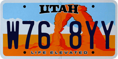 UT license plate W768YY