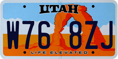UT license plate W768ZJ
