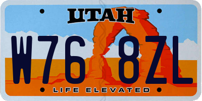 UT license plate W768ZL