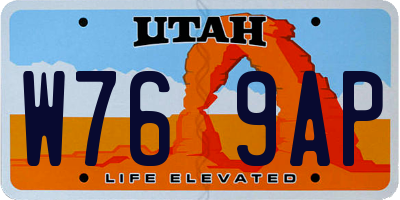 UT license plate W769AP