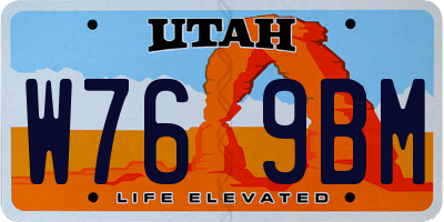 UT license plate W769BM