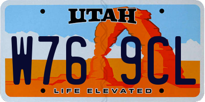 UT license plate W769CL