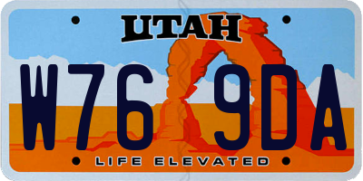 UT license plate W769DA