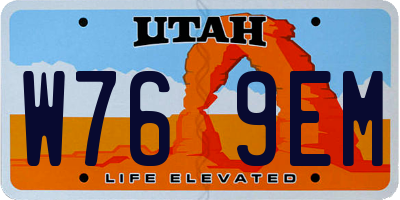 UT license plate W769EM