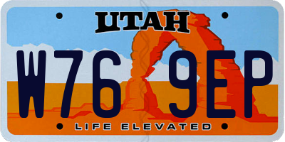 UT license plate W769EP
