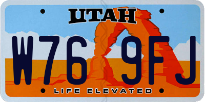 UT license plate W769FJ