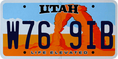 UT license plate W769IB