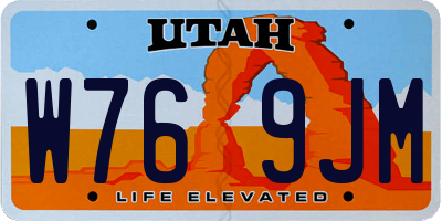 UT license plate W769JM