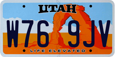 UT license plate W769JV