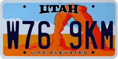 UT license plate W769KM