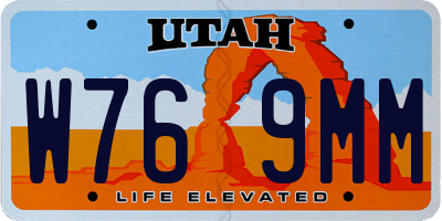 UT license plate W769MM