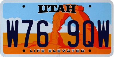 UT license plate W769QW