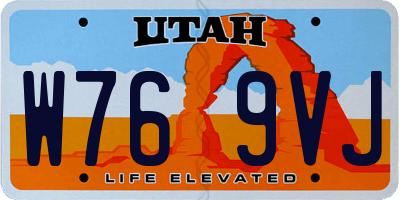 UT license plate W769VJ