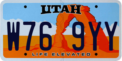 UT license plate W769YY