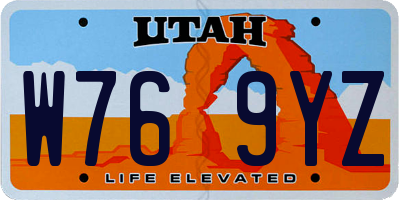 UT license plate W769YZ