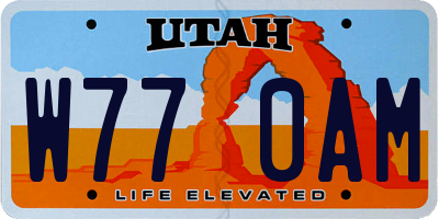 UT license plate W770AM