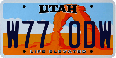 UT license plate W770DW
