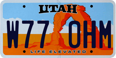 UT license plate W770HM