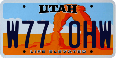 UT license plate W770HW