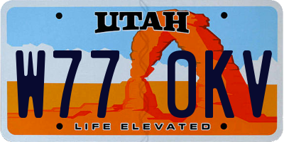 UT license plate W770KV